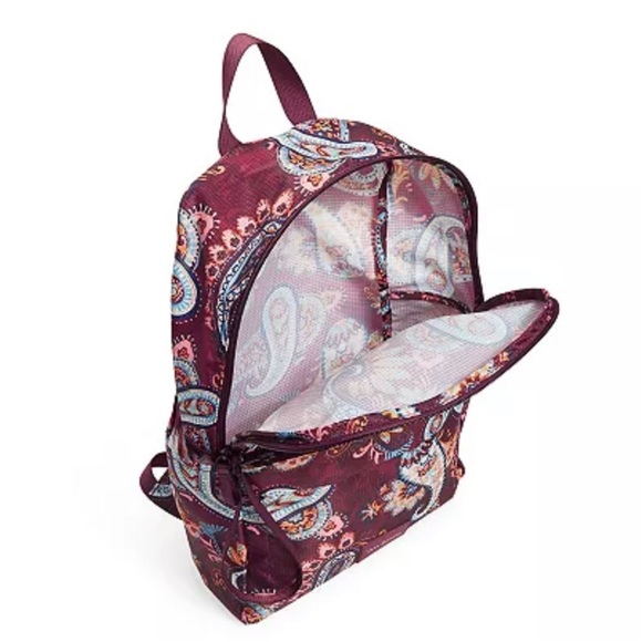 NEW Vera Bradley Packable Large Campus Backpack Paisley Jamboree Red - Picture 3 of 9